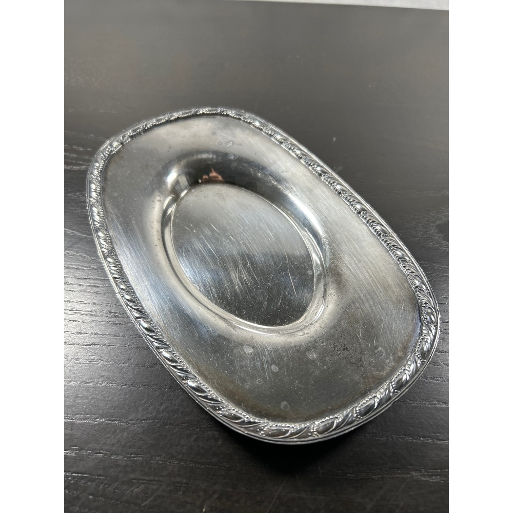 Vintage Birks Silver Plated Oval Trinket Tray Gadroon Border Small Dish 8in - Picture 2 of 5